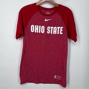 Nike Red Ohio State Buckeyes Marled Raglan T-Shirt